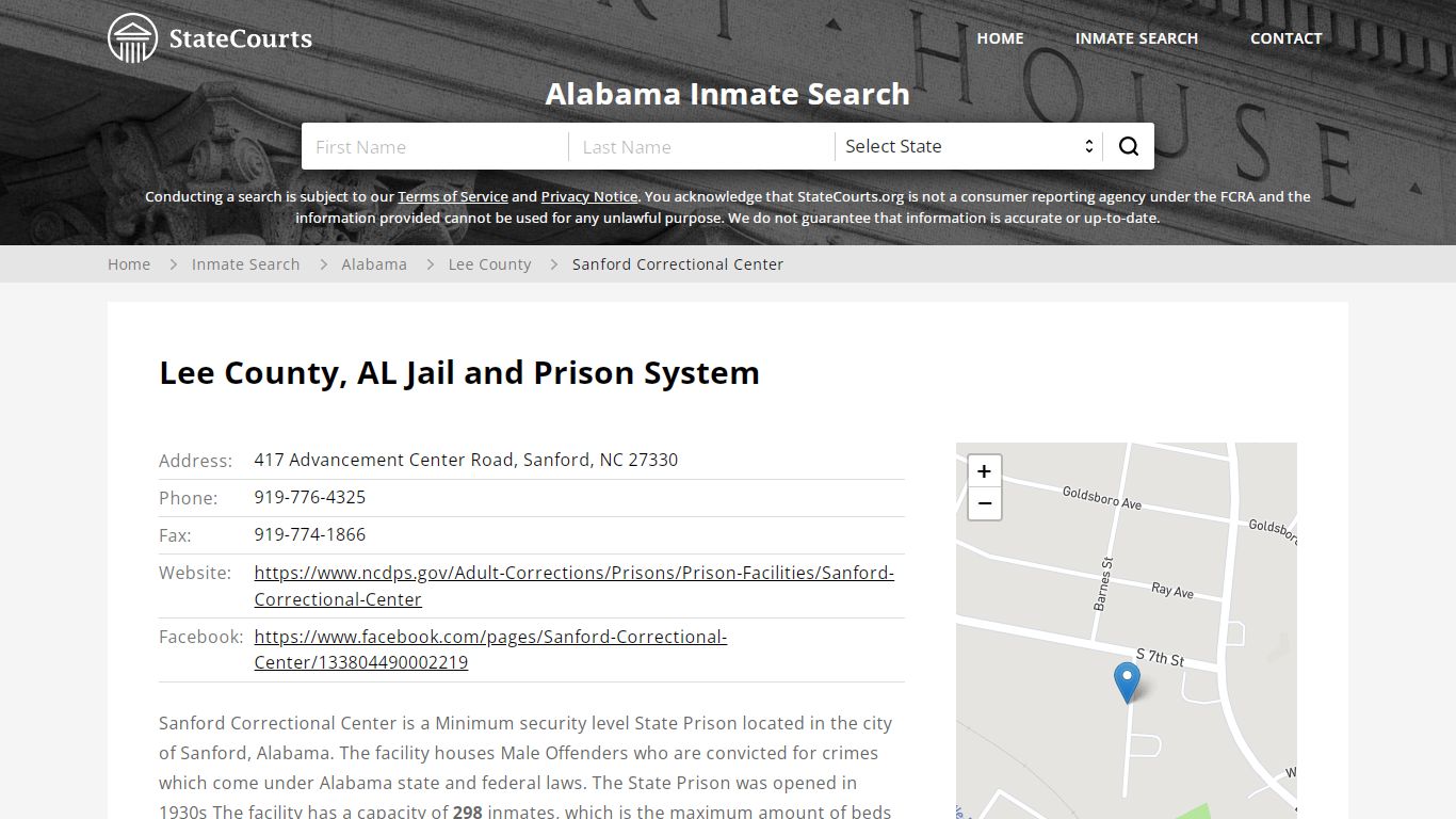 Sanford Correctional Center Inmate Records Search, Alabama ...